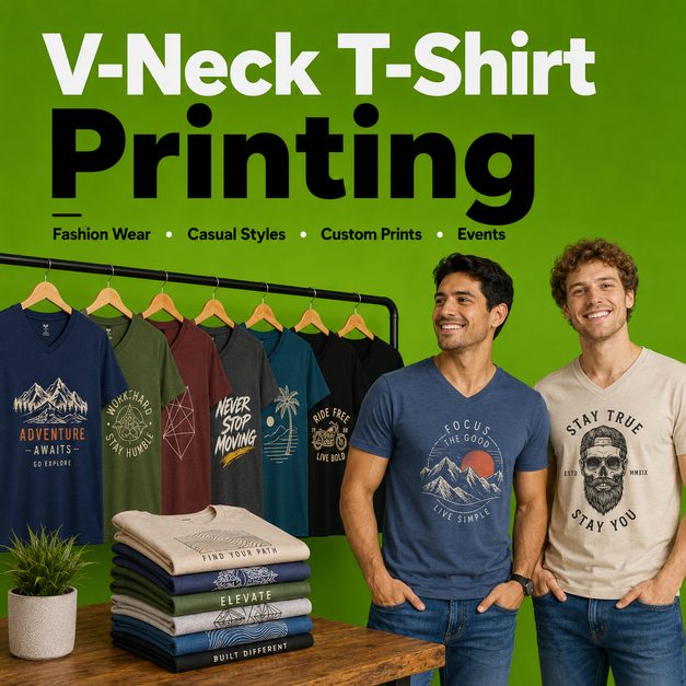 V Neck T Shirt Printing Leeds